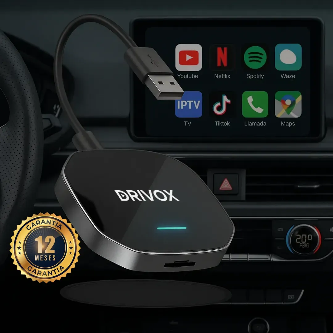 DrivoxPlay reproduciendo contenido de apps personales en la pantalla del auto